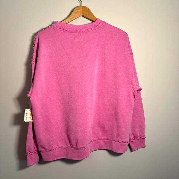 NWT Free People Movement Metti Crew Neck Oversized Sweatshirt Pink Extra Small - Picture 4 of 8
